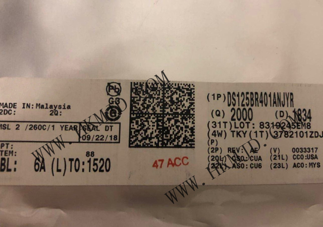 接口緩沖器，轉(zhuǎn)接驅(qū)動器 DS125BR401ANJYR 4 通道 12Gbps 54-WQFN