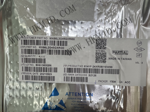 全新原裝 MXIC MX66L2G45GXRI00 串行NOR閃存 2Gb SPI - 四 I/O，DTR