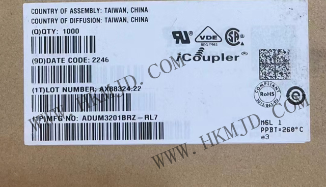(2500Vrms) 2 通道 ADUM3201BRZ 通用數字隔離器 (5000Vrms) 1 通道 ACPL-K34T-560E 光學耦合器