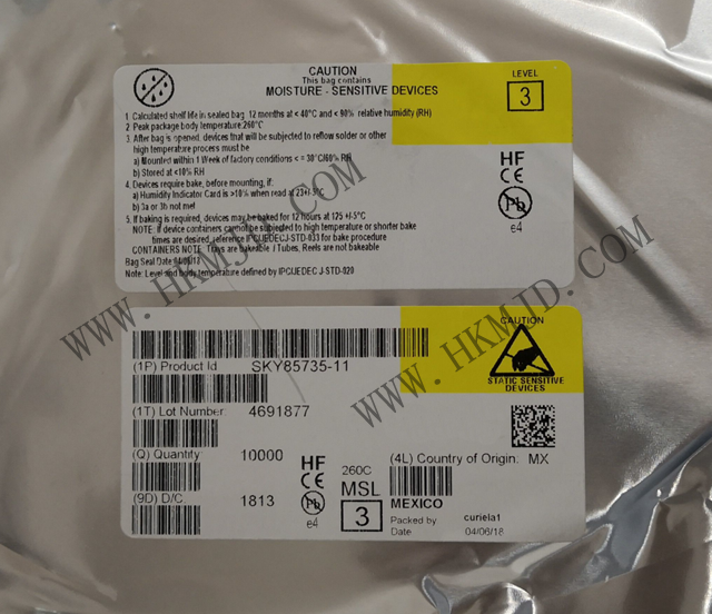 （分銷Skyworks）射頻前端《SKY85735-11》5 GHz、802.11ac 前端模塊