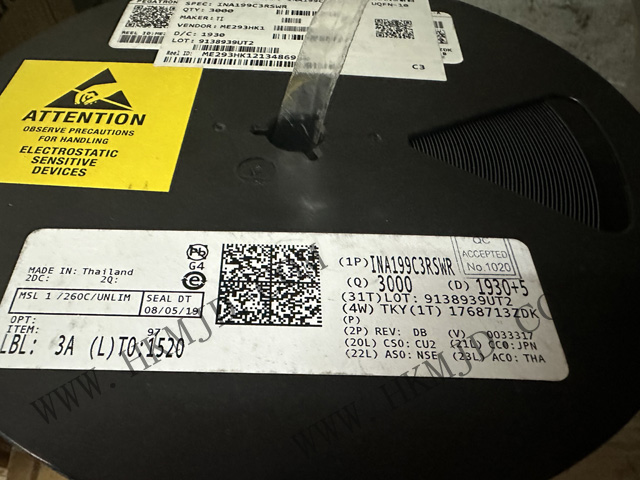 原裝出售TI INA199C3RSWR 26V，雙向電流感應(yīng)放大器 10-UQFN -40 至 125