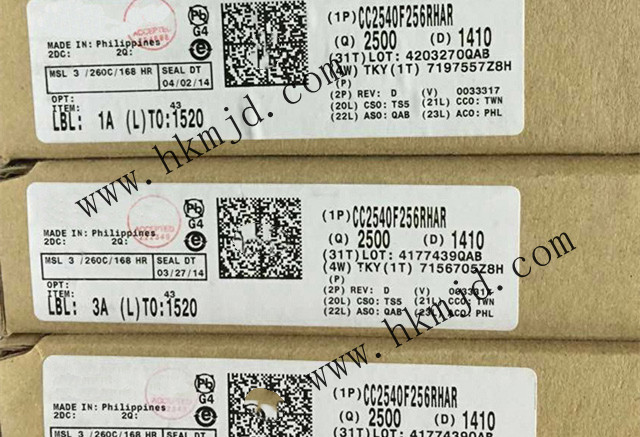 配備256kB 閃存，8kB SRAM【CC2540F256RHAR】——帶 USB 的低功耗 Bluetooth?無線MCU