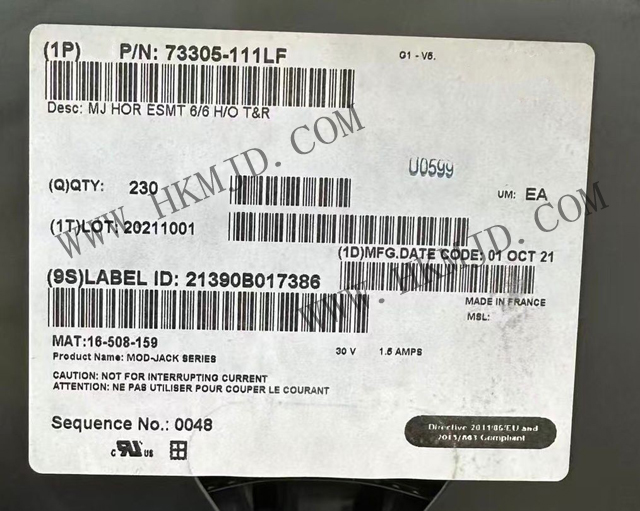 原裝正品！安費(fèi)諾連接器 73305-111LF 模塊化連接器 - 插孔